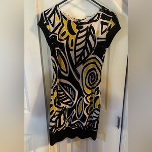 Abstract Black and Yellow Dress